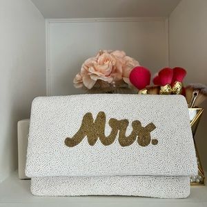 Mrs. Beaded Clutch gold chain